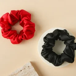 100% Mulberry Silk Hair Scrunchies Ties for Frizz & Breakage Prevention, Nature Silk Hair Ties No Damage, Elastic ponytail Holders, 1Pc