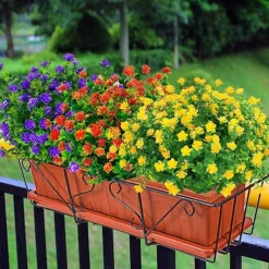 2 Pack / 8 Pack Artificial Flowers Outdoor UV Resistant Fake Plastic Flowers Rose No Fade Faux Plastic Plants for Indoor Outdoor Wedding Christmas Home Garden Decoration