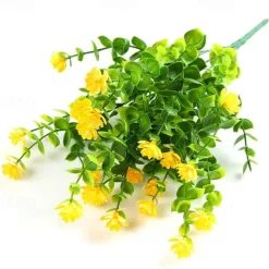 2 Pack / 8 Pack Artificial Flowers Outdoor UV Resistant Fake Plastic Flowers Rose No Fade Faux Plastic Plants for Indoor Outdoor Wedding Christmas Home Garden Decoration