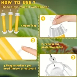 1 Pack Eliminate Unwanted Insects With 1pc Fly Traps Indoor/Outdoor Hanging Sticky Mosquito And Fruit Fly Trap Pest Control