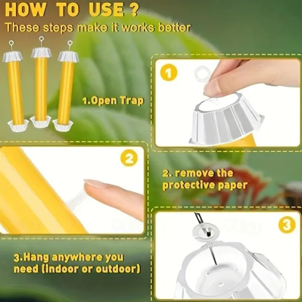1 Pack Eliminate Unwanted Insects With 1pc Fly Traps Indoor/Outdoor Hanging Sticky Mosquito And Fruit Fly Trap Pest Control