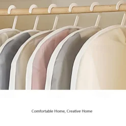 2 Pack Garment Covers Waterproof Dustproof Clothes Big Dust Cover For Garment Suit Dress Coat Cloths Protector Hanging Organizer Wardrobe Storage Bags