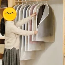 2 Pack Garment Covers Waterproof Dustproof Clothes Big Dust Cover For Garment Suit Dress Coat Cloths Protector Hanging Organizer Wardrobe Storage Bags