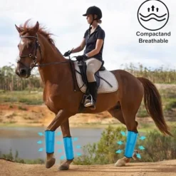 4 Pack Horse Fly Boots - Breathable Plastic Mesh Design - Reduces Kicking, Hoof Damage and Leg Fatigue