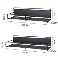 1 Pack Magnetic Spice Rack Organizer, Magnetic Spice Rack for Refrigerator, Magnetic Shelf for Holding Spices, Jars, Bottle, Metal&Black