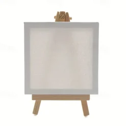6 Pack Mini Canvas And Easel Set Mini Canvas Panels Mini Wood Easels Canvas Size Is 4 X 4 Easel Size Is 3.1 X 5.9 For Kids Painting Oil Painting And Diy Doodle
