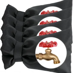 4 Pack Outdoor Faucet Covers for Winter Faucet Cover Freeze Protection Insulated Anti-Freeze Waterproof Material Reusable Faucet Cover Socks for Various Faucet Spigot,Pipe,Garden Hose Bib