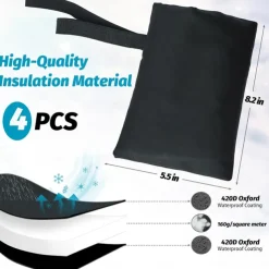 4 Pack Outdoor Faucet Covers for Winter Faucet Cover Freeze Protection Insulated Anti-Freeze Waterproof Material Reusable Faucet Cover Socks for Various Faucet Spigot,Pipe,Garden Hose Bib