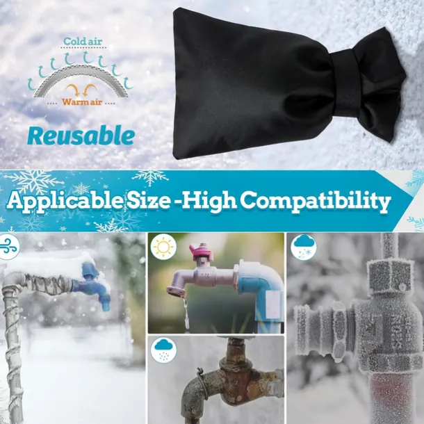 4 Pack Outdoor Faucet Covers for Winter Faucet Cover Freeze Protection Insulated Anti-Freeze Waterproof Material Reusable Faucet Cover Socks for Various Faucet Spigot,Pipe,Garden Hose Bib