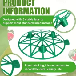10 Pack Plant Melon Supports Cages Cradles Trellis for Watermelon, Cantaloupe, Pumpkins, Strawberries - Avoid Ground Rot - Reusable (Round Watermelon Support)