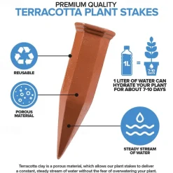 4 Pack Plant Watering Devices Terracotta Vacation Plant Waterer Wine Bottle Watering Stakes Slow Release Plant Watering Spikes Perfect Self Watering Devices for Indoor Outdoor Plants