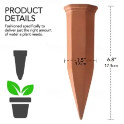 4 Pack Plant Watering Devices Terracotta Vacation Plant Waterer Wine Bottle Watering Stakes Slow Release Plant Watering Spikes Perfect Self Watering Devices for Indoor Outdoor Plants
