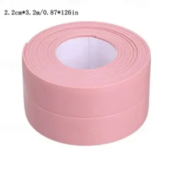 2 Pack Tape Caulk Strip PVC Self Adhesive Caulking Sealing Tape for Kitchen Sink Toilet Bathroom Shower and Bathtub 2.2cm*3.2m/0.87*126 in