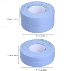 2 Pack Tape Caulk Strip PVC Self Adhesive Caulking Sealing Tape for Kitchen Sink Toilet Bathroom Shower and Bathtub 2.2cm*3.2m/0.87*126 in