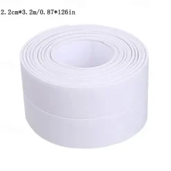 2 Pack Tape Caulk Strip PVC Self Adhesive Caulking Sealing Tape for Kitchen Sink Toilet Bathroom Shower and Bathtub 2.2cm*3.2m/0.87*126 in