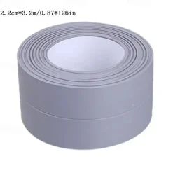 2 Pack Tape Caulk Strip PVC Self Adhesive Caulking Sealing Tape for Kitchen Sink Toilet Bathroom Shower and Bathtub 2.2cm*3.2m/0.87*126 in