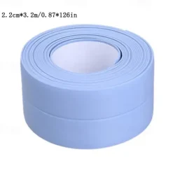 2 Pack Tape Caulk Strip PVC Self Adhesive Caulking Sealing Tape for Kitchen Sink Toilet Bathroom Shower and Bathtub 2.2cm*3.2m/0.87*126 in