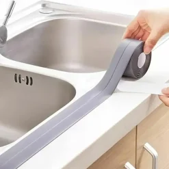 2 Pack Tape Caulk Strip PVC Self Adhesive Caulking Sealing Tape for Kitchen Sink Toilet Bathroom Shower and Bathtub 2.2cm*3.2m/0.87*126 in