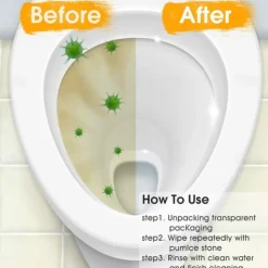 2 Pack Toilet Cleaner Hard Water Build up Remover with Ergonomic Handle, Toilet Bowl Stain Ring Remover, Pumice Stone Toilet Cleaner Tool Stain Hard Water Ring Remover for Toilet, Pool, Bathroom, Sink