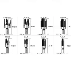26 Pack Woodworking Chamfer Drilling Tools, Including Countersink Drill Bits, Wood Plug Cutter, Step Drill Bit, Center Punch, L-Wrench