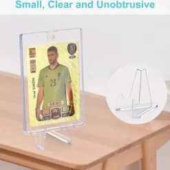 30 Packs Card Display Stand Sturdy and Stable Premium Acrylic Sports Card Holder Versatile Use Clear Mini Easel Stand for Challenge Coins PSA Graded Baseball Trading Cards(2.2 Inch)