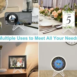 30 Packs Card Display Stand Sturdy and Stable Premium Acrylic Sports Card Holder Versatile Use Clear Mini Easel Stand for Challenge Coins PSA Graded Baseball Trading Cards(2.2 Inch)