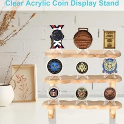 30 Packs Card Display Stand Sturdy and Stable Premium Acrylic Sports Card Holder Versatile Use Clear Mini Easel Stand for Challenge Coins PSA Graded Baseball Trading Cards(2.2 Inch)
