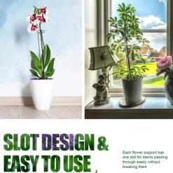 5 Packs of Metal Plant Support Stakes, Plant Stakes for Flowers, Single Stem Plant Support Ring Hoop,Plant Support Cages for Potted Plants Tomato Rose Vine