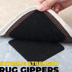 5 Packs Rug Grippers for Rug Non Slip Rug Pads for Home Floors Anti Slip Carpet Tape for Area Rugs Livingroom Bedroom