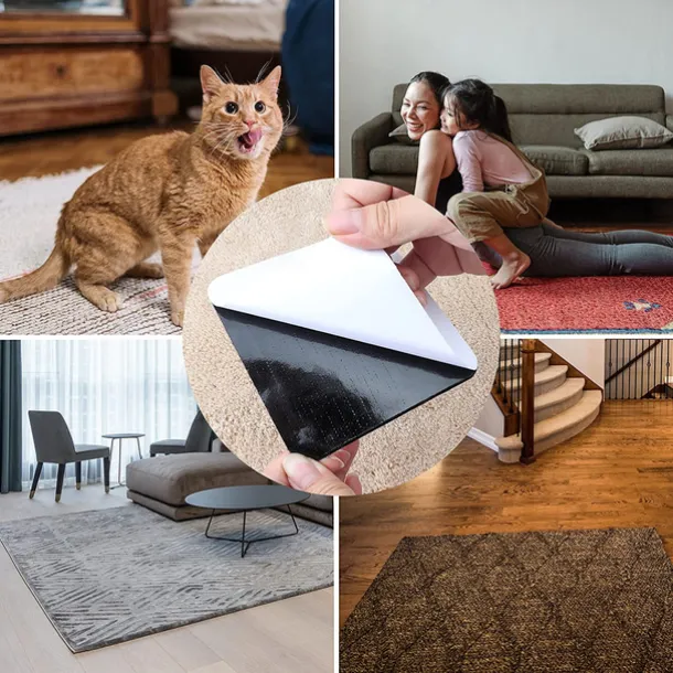 5 Packs Rug Grippers for Rug Non Slip Rug Pads for Home Floors Anti Slip Carpet Tape for Area Rugs Livingroom Bedroom