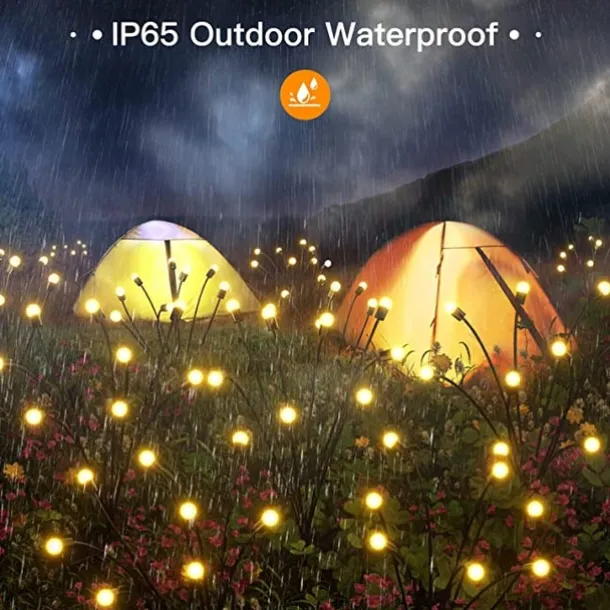 2/4 Packs Solar Firefly Lights Outdoor Waterproof Two Modes of Persistent Light and Flashing 6/8/10 Heads Warm White White Multi Color