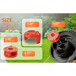 15 Packs Trimmer Spool Line For Worx Replacement Trimmer Spool Line For Worx Trimmer Line Refills 0.065 Inches For Worx Suitable For Worx String Trimmers (12 Packs Grass Trimmer Line 3 Trimmer Cap