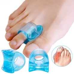 1 Pair Blue Soft Silicone Gel Toe Separator Hallux Valgus Bunion Spacers Thumb Corrector Foot Care Tool