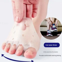 1 Pair Hallux Valgus Corrector, Toe Separators Toe Spacers Split Toe Device, Five Toes Forefoot Pad, Silicone Wearable Shoes for Women