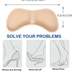 1 Pair Heel Stickers Comfortable Non-Heel Feet Half Size Pad Women's Anti-Wear Heel Stickers Anti-Drop Heel Non-Slip Shoes Back Stickers