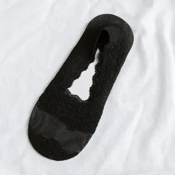 1 Pair Lace No Show Socks, Assorted Color Invisible Floral Lace Low Cut Ankle Socks, Women's Stockings & Hosiery