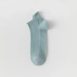 1 Pair Men's Simple Breathable Mesh Short Socks, Thin Basketball Sports Socks, Summer, Solid Color