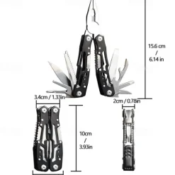 1 Pair Of Stainless Steel Folding Pliers With Screwdriver, Saw, Knife, Bottle Opener For Camping, Tactical, Household Tools