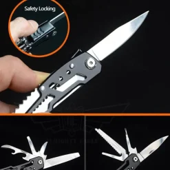 1 Pair Of Stainless Steel Folding Pliers With Screwdriver, Saw, Knife, Bottle Opener For Camping, Tactical, Household Tools