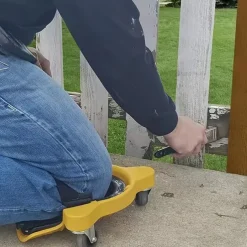 1 Pair Rolling Knee Creeper Pads and Tool Tray with 3 Swivel Casters & Adjustable Strap Full 360 Degree Turn Capability for Home Workshop Auto Repairing Maintaining