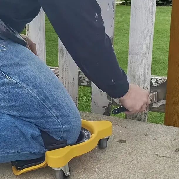 1 Pair Rolling Knee Creeper Pads and Tool Tray with 3 Swivel Casters & Adjustable Strap Full 360 Degree Turn Capability for Home Workshop Auto Repairing Maintaining