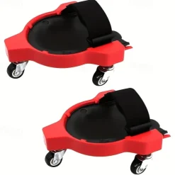 1 Pair Rolling Knee Creeper Pads and Tool Tray with 3 Swivel Casters & Adjustable Strap Full 360 Degree Turn Capability for Home Workshop Auto Repairing Maintaining