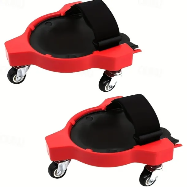 1 Pair Rolling Knee Creeper Pads and Tool Tray with 3 Swivel Casters & Adjustable Strap Full 360 Degree Turn Capability for Home Workshop Auto Repairing Maintaining