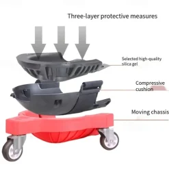 1 Pair Rolling Knee Creeper Pads and Tool Tray with 3 Swivel Casters & Adjustable Strap Full 360 Degree Turn Capability for Home Workshop Auto Repairing Maintaining