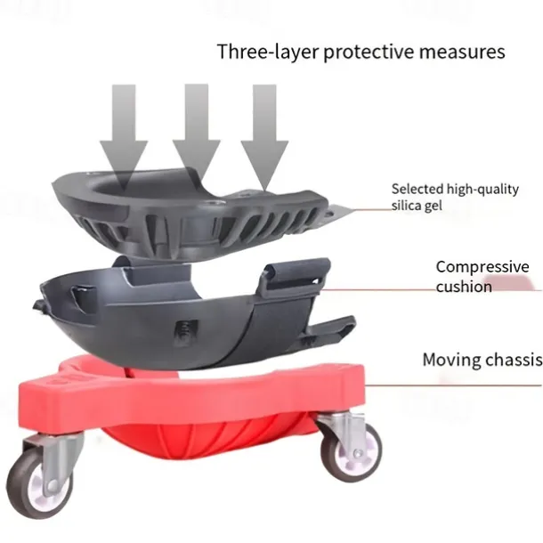 1 Pair Rolling Knee Creeper Pads and Tool Tray with 3 Swivel Casters & Adjustable Strap Full 360 Degree Turn Capability for Home Workshop Auto Repairing Maintaining