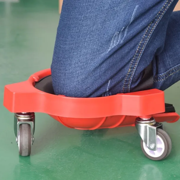 1 Pair Rolling Knee Creeper Pads and Tool Tray with 3 Swivel Casters & Adjustable Strap Full 360 Degree Turn Capability for Home Workshop Auto Repairing Maintaining