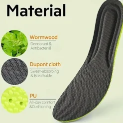 1 Pair Shock Absorption Comfortable Breathable Deodorant Insoles, Insoles For Sneakers Comfortable Plantar Fasciitis Insoles Foot Men's And Women's Sex Orthopedic Sole Running Accessories