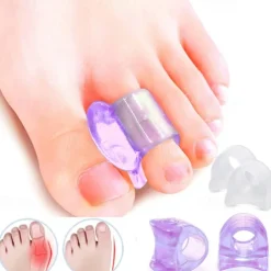1 Pair Toe Spacers for Men and Women Purple Gel Toe Separators for Curled and Overlapping Toes Bunions Hammer Toe Straightener Big and Second Toe Spreader
