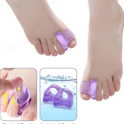 1 Pair Toe Spacers for Men and Women Purple Gel Toe Separators for Curled and Overlapping Toes Bunions Hammer Toe Straightener Big and Second Toe Spreader