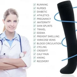 3 Pairs Compression Socks, 15-20mmHg Neuropathy Socks Bunion Socks Closed Toe Compression Stockings for Men Women，Suit for Running,Nurse,Travel,Cycling,Athletic